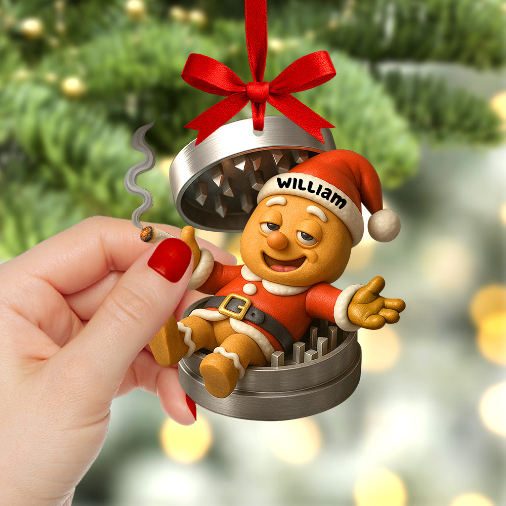 “Celebrate The Holidays With A Smile” - Funny Gingerbread Christmas Ornament - Personalized Gifts For Smokers - Image 3