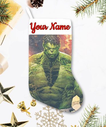 Personalized Hulk Christmas Stocking – Custom Name Holiday Decor Gift