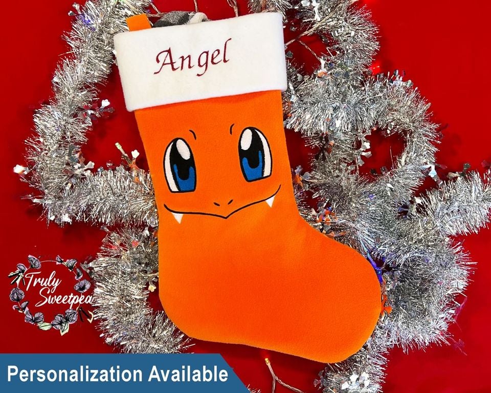 Personalized Orange Character Stocking - Perfect Holiday Gift For Fans!