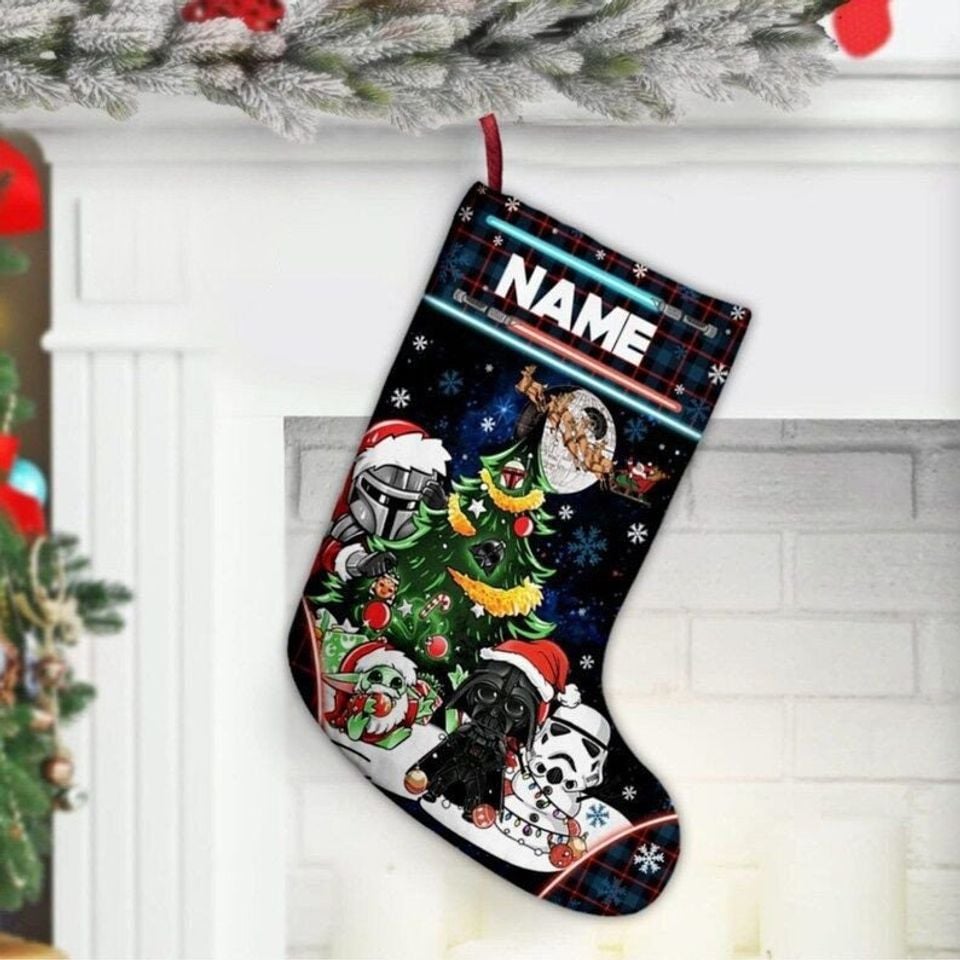 Personalized Sci-Fi Christmas Stocking - Custom Name Holiday Decor Gift