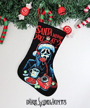 Spooky Santa Holiday Stocking - Unique Christmas Decor For Horror Fans