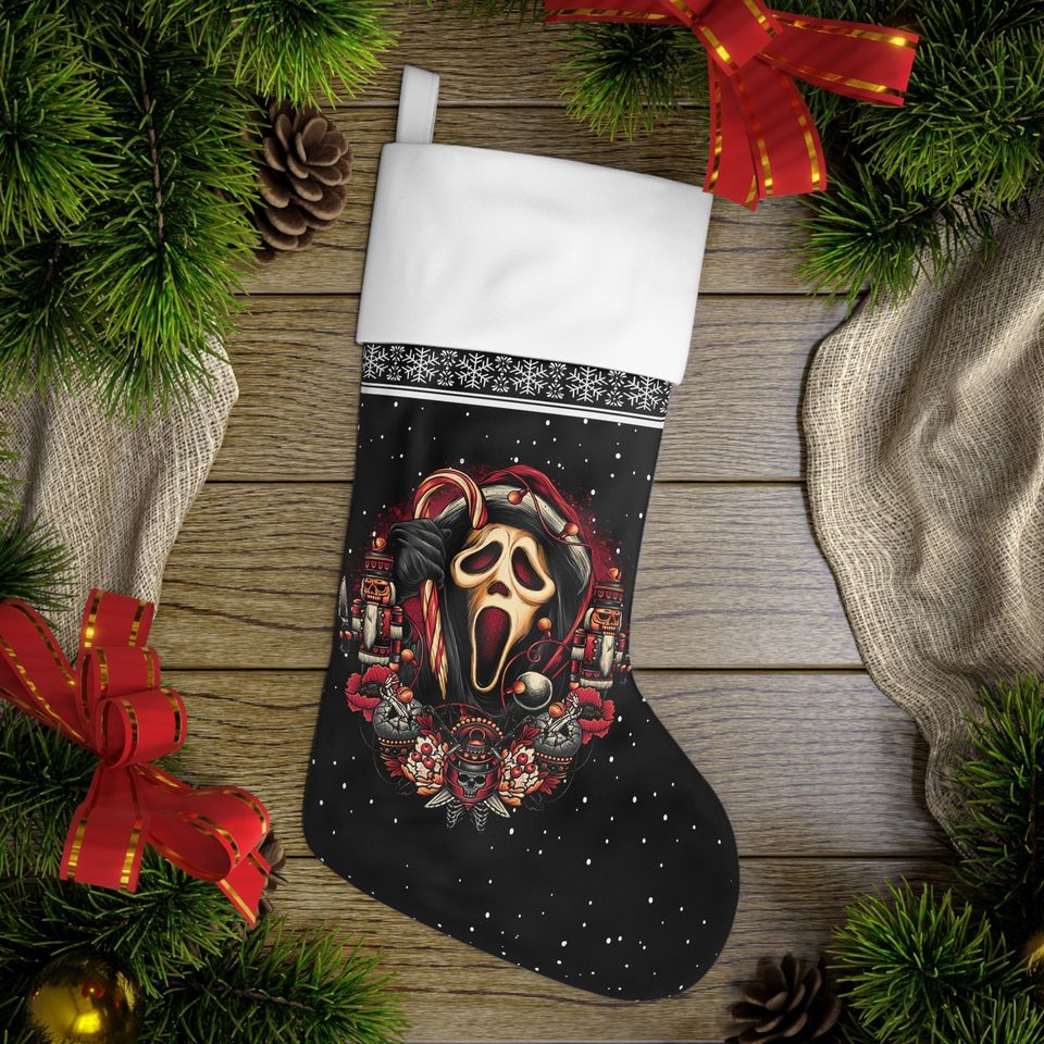 Spooky Holiday Stocking: Unique Christmas Decor – Festive & Fun Gift Idea!