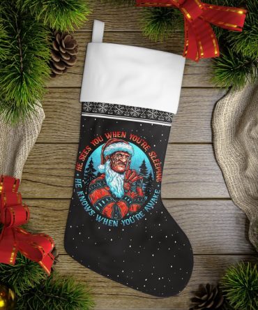 Unique Santa Christmas Stocking - Festive Holiday Decor With Fun Design