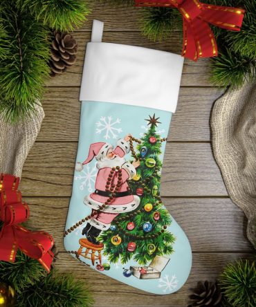 Festive Santa Christmas Stocking - Vintage Holiday Decor For A Merry Home