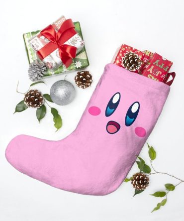 Festive Kirby Christmas Stocking - Cute Pink Holiday Gift Holder