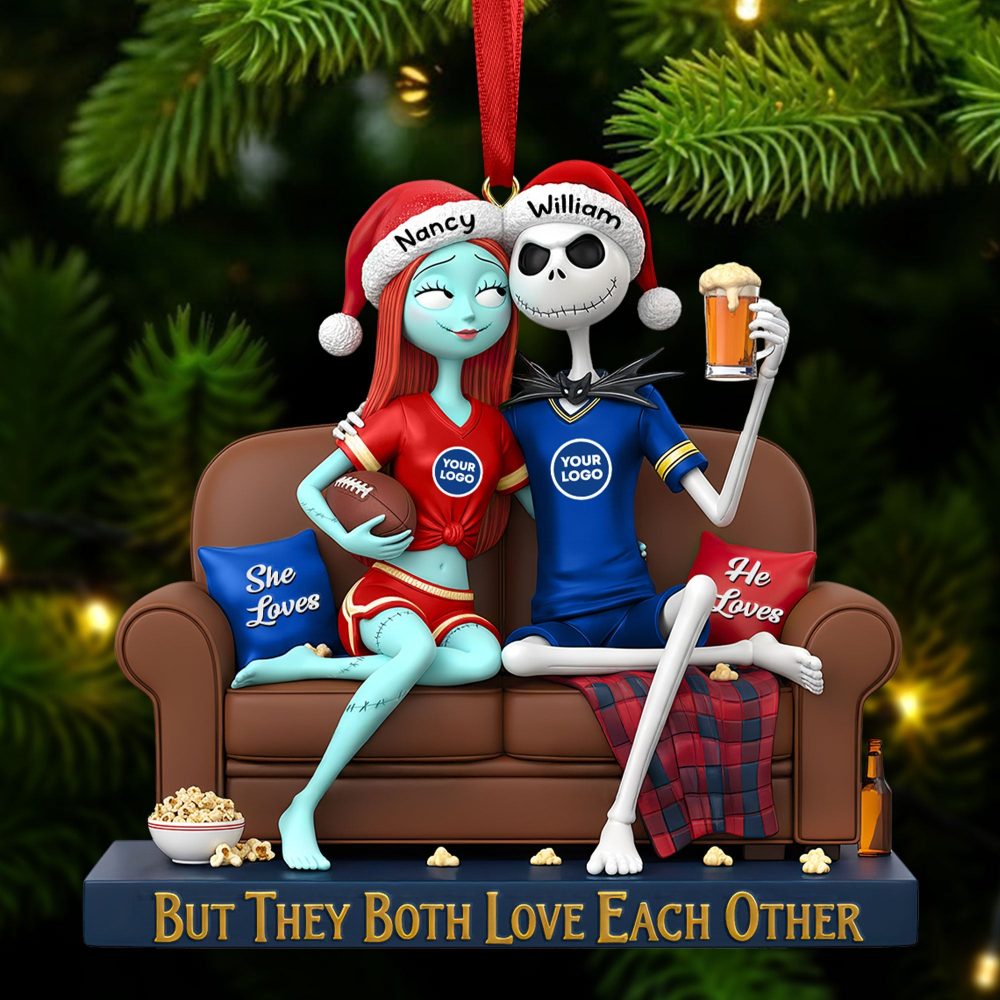 But They Both Love Each Other - Sporty Couple Christmas Ornament , Personalized Gift For Couples - Image 2
