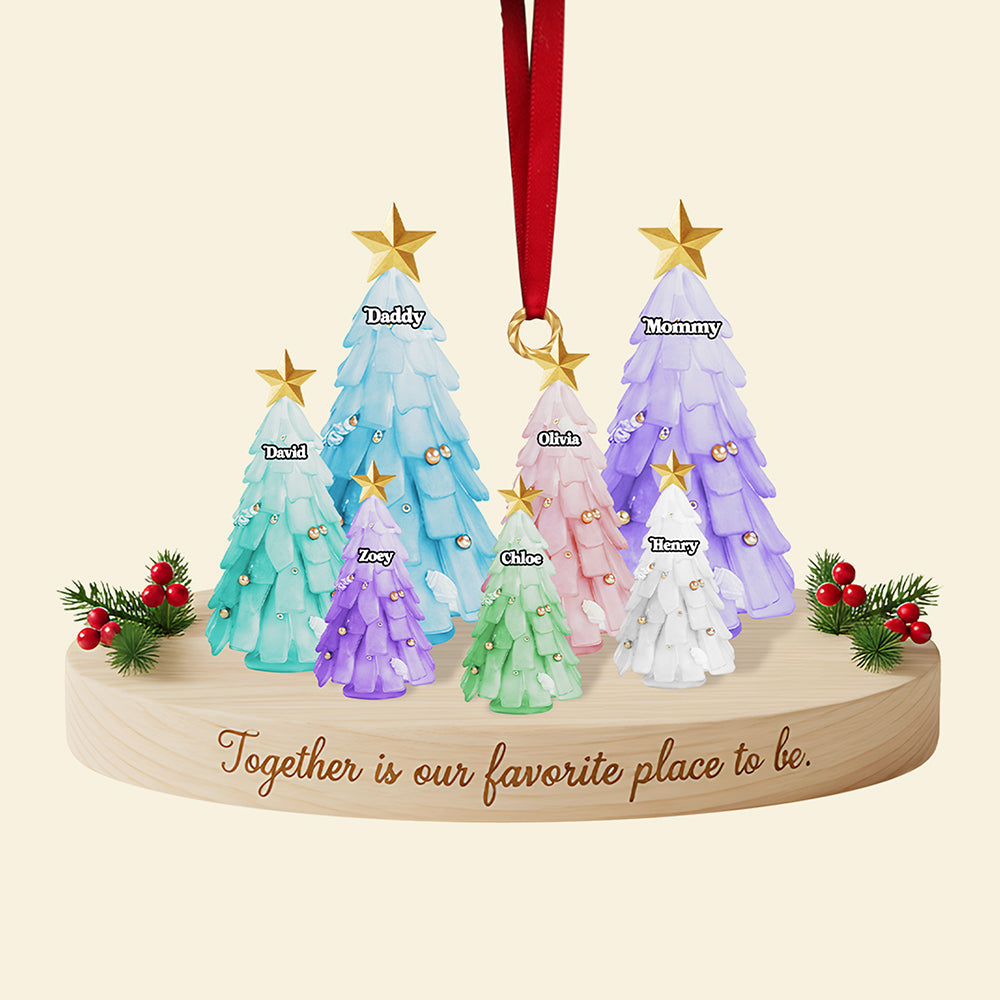 Together Is Our Favorite Place To Be - Personalized Family Acrylic Ornament - Image 4