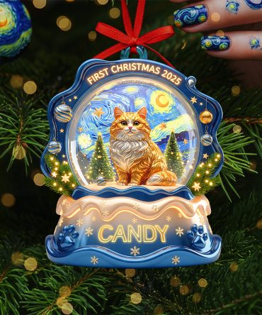 Celebrate Your Feline Friend - Slay Cat Christmas Ornament - Personalized Gift For Cat Lovers
