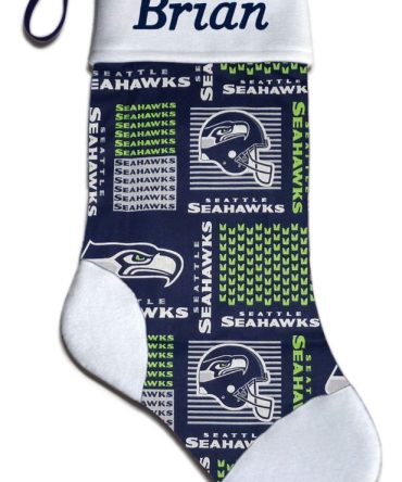Personalized Football Seattle Seahawks Football Christmas Stocking