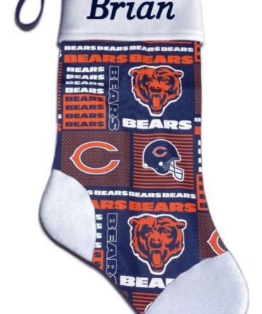 Personalized Football Chicago Bears Football Christmas Stocking
