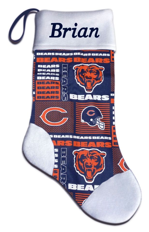 Personalized Football Chicago Bears Football Christmas Stocking