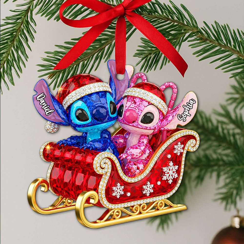 Bring The Magic Of Christmas To Your Tree! - Alien Couple Sleigh Christmas Ornament - Personalized Gift For Couples, Friends, Or Family - Image 2