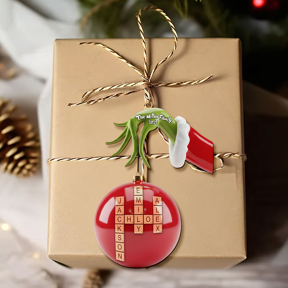 Celebrate Family Togetherness With Our Unique Crossword Ornament - Personalized Family Christmas Ornament - Image 4