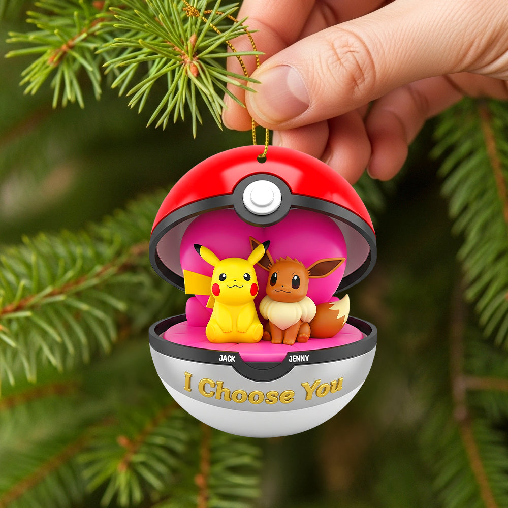 I Choose You - Personalized Christmas Acrylic Ornament For Couples - Image 2