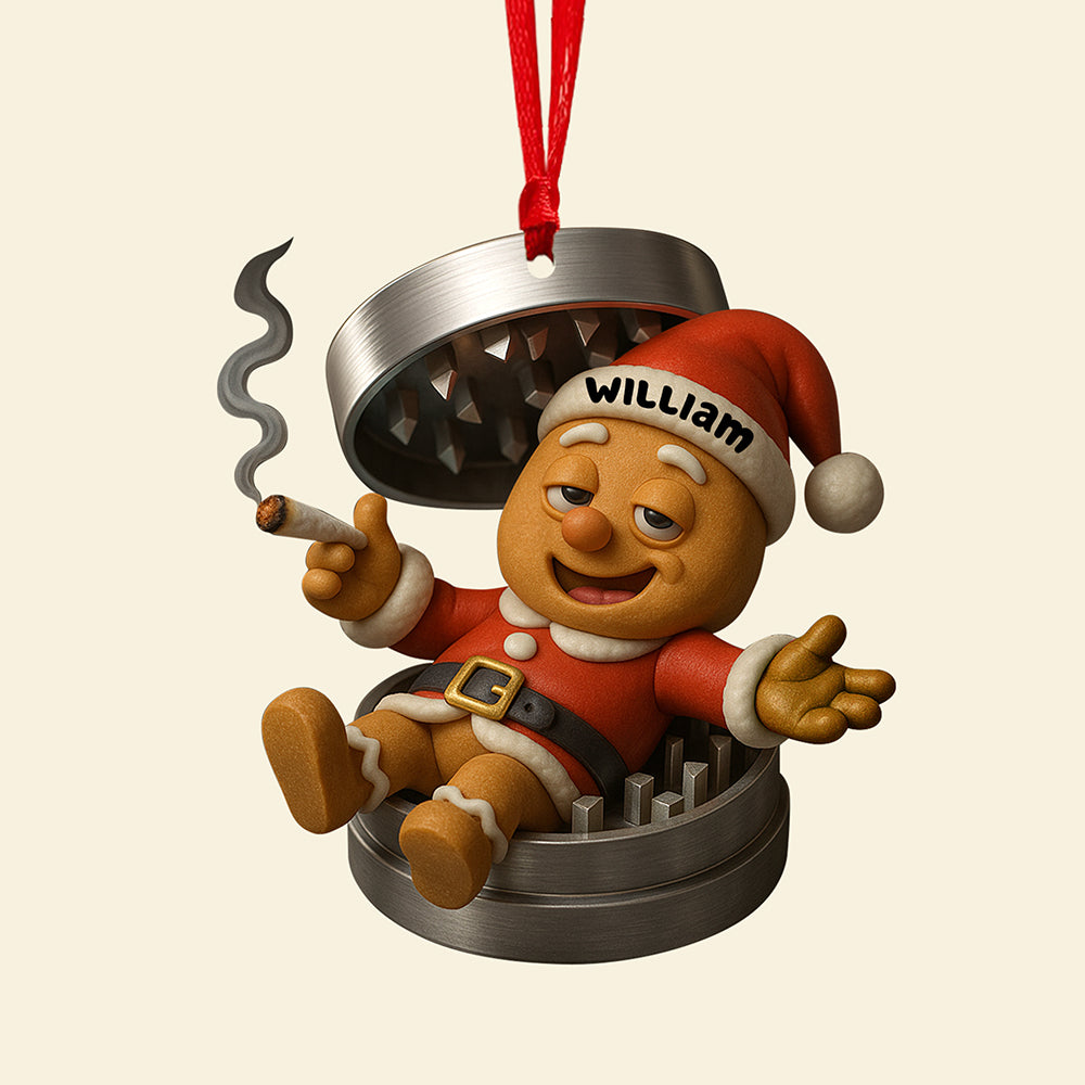 “Celebrate The Holidays With A Smile” - Funny Gingerbread Christmas Ornament - Personalized Gifts For Smokers - Image 4