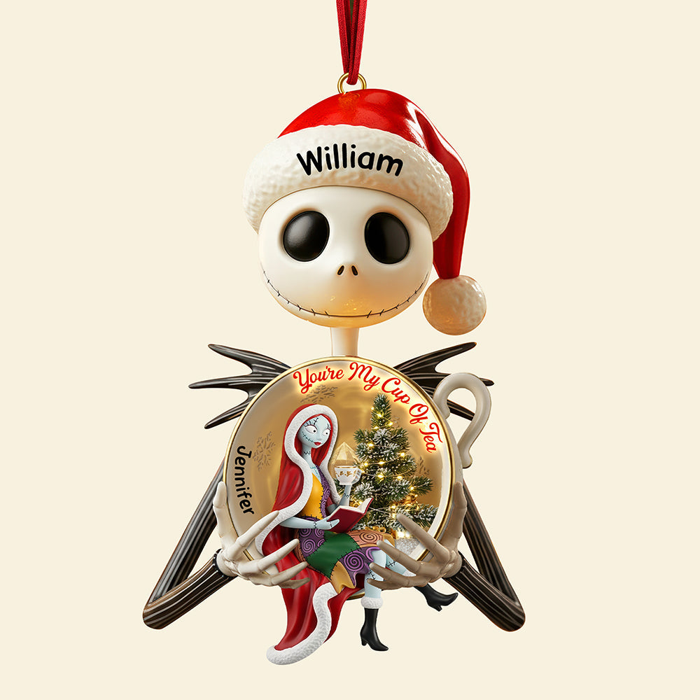 You'Re My Cup Of Tea – Spooky Love Christmas Ornament - Personalized Gift For Couples - Image 4