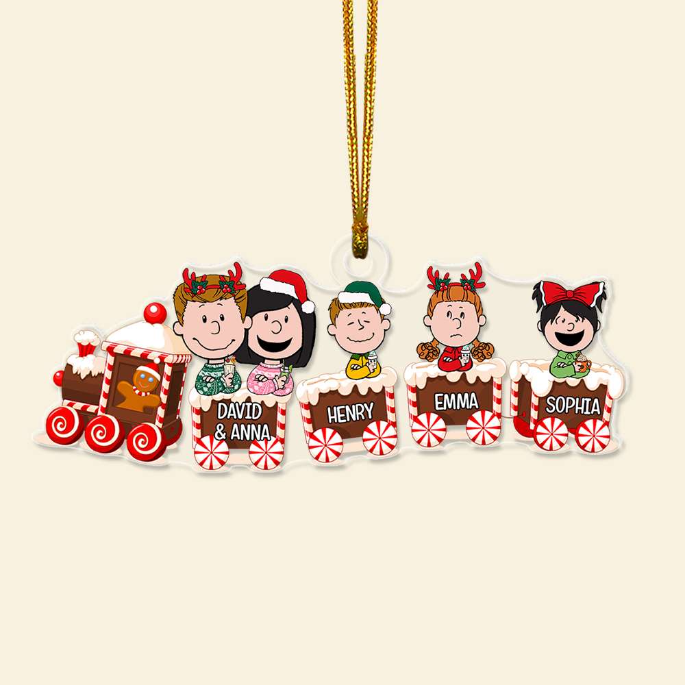 Personalized Family Train Christmas Ornament - Custom Acrylic Name Ornament - Image 4