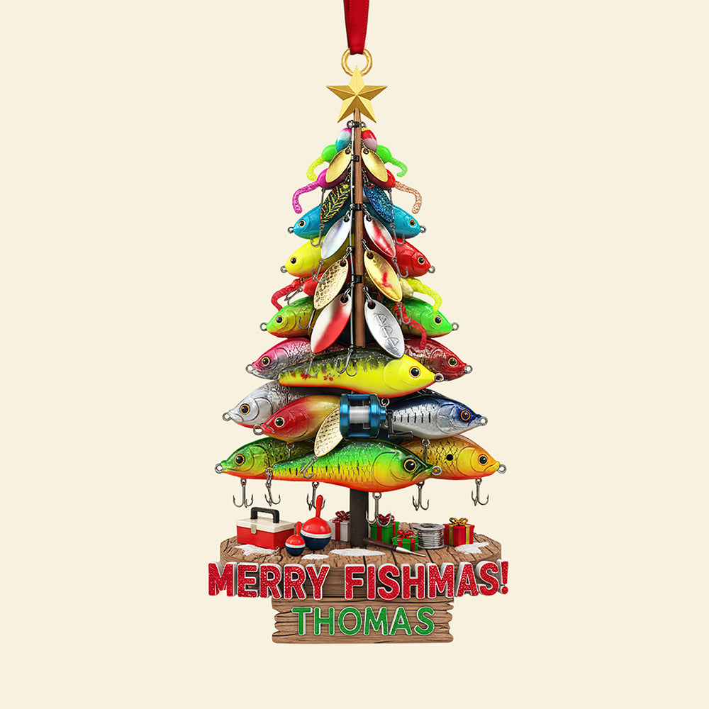 Merry Fishmas! Custom Acrylic Ornament - Perfect Personalized Gift For Avid Fishermen - Image 3