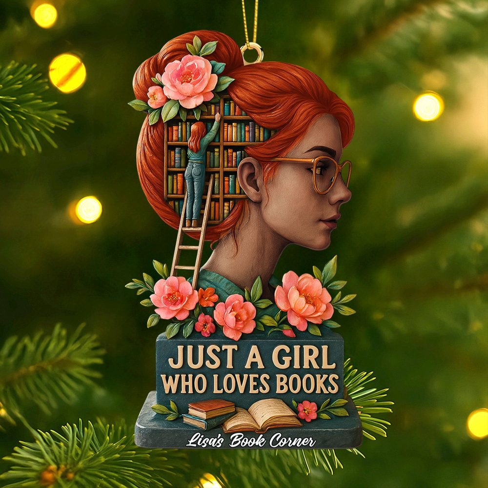 Just A Girl Who Loves Books Ornament - Personalized Gift For Book Lovers - Image 2