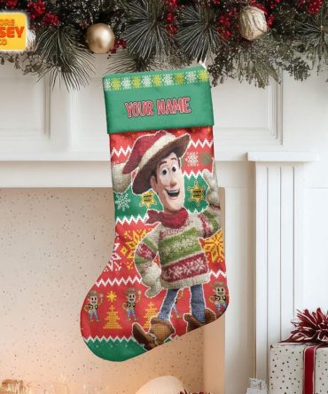 Personalized Christmas Stocking - Festive Design With Your Name - Perfect Holiday Decor!