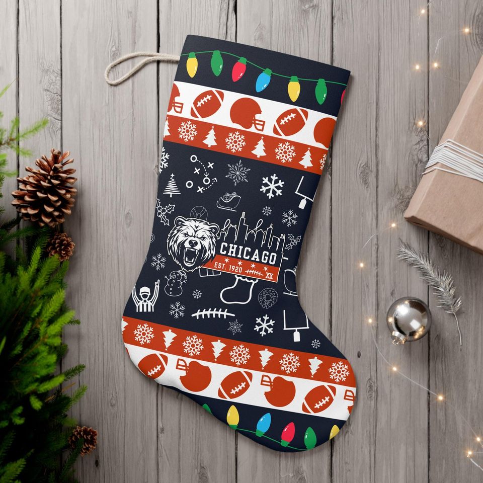 Festive Chicago Bears Christmas Stocking - Perfect Holiday Gift For Football Fans! 🎄🏈