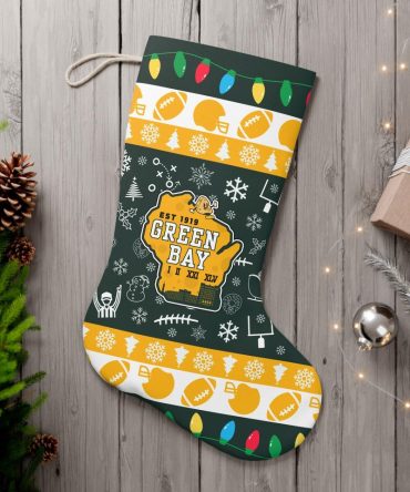 Festive Green Bay Christmas Stocking - Perfect For Holiday Decor & Gifts