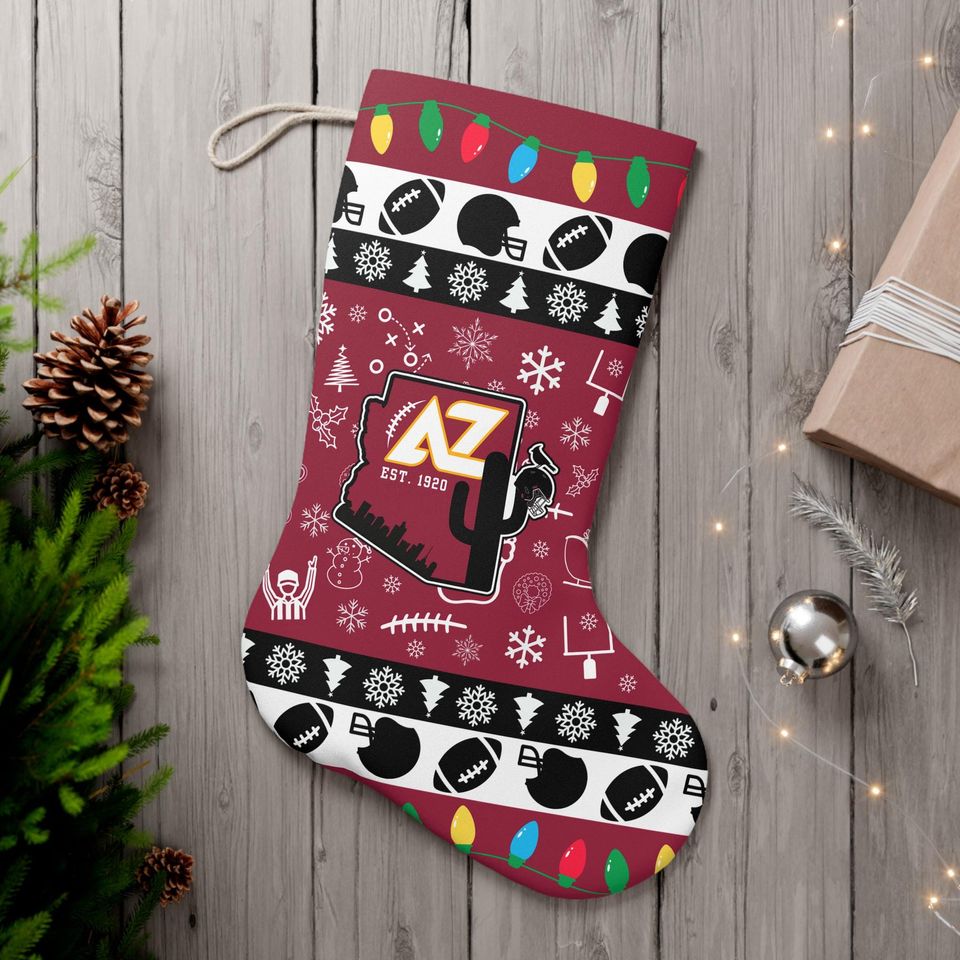 Festive Arizona Themed Christmas Stocking - Perfect For Football Fans & Holiday Decor!