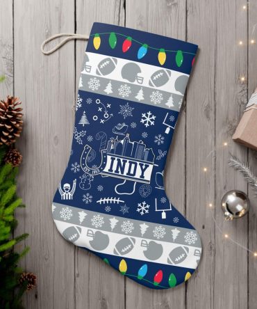 Festive Indy Holiday Stocking - Perfect For Football Fans & Holiday Decor!