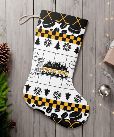 Festive Boston Hockey Christmas Stocking – Perfect Holiday Gift Décor!