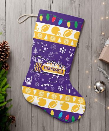 Festive Minnesota Vikings Christmas Stocking - Perfect Holiday Gift For Fans!