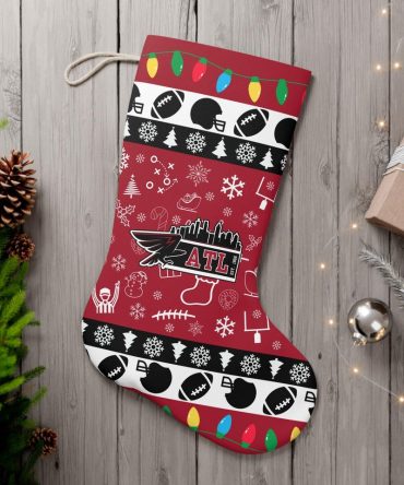 Festive Atl Christmas Stocking With Football & Holiday Design - Perfect Holiday Decor!
