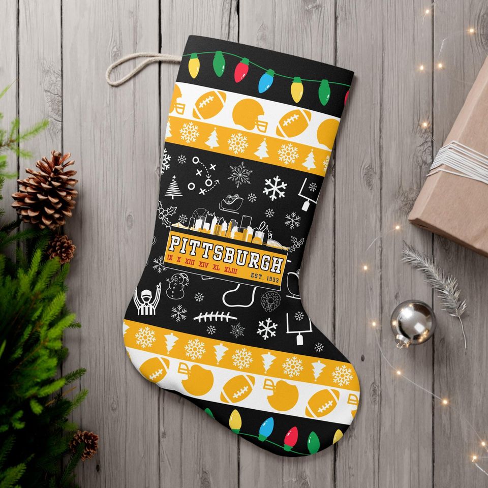 Pittsburgh Holiday Stocking - Festive Football Design For Christmas Cheer