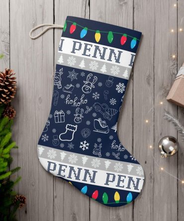 Festive Personalized Christmas Stocking With Holiday Lights & Snowflakes - Perfect For Holiday Decor