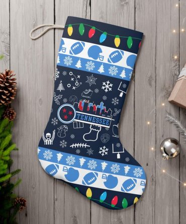 Festive Tennessee Christmas Stocking - Football & Snowflake Design For Holiday Cheer
