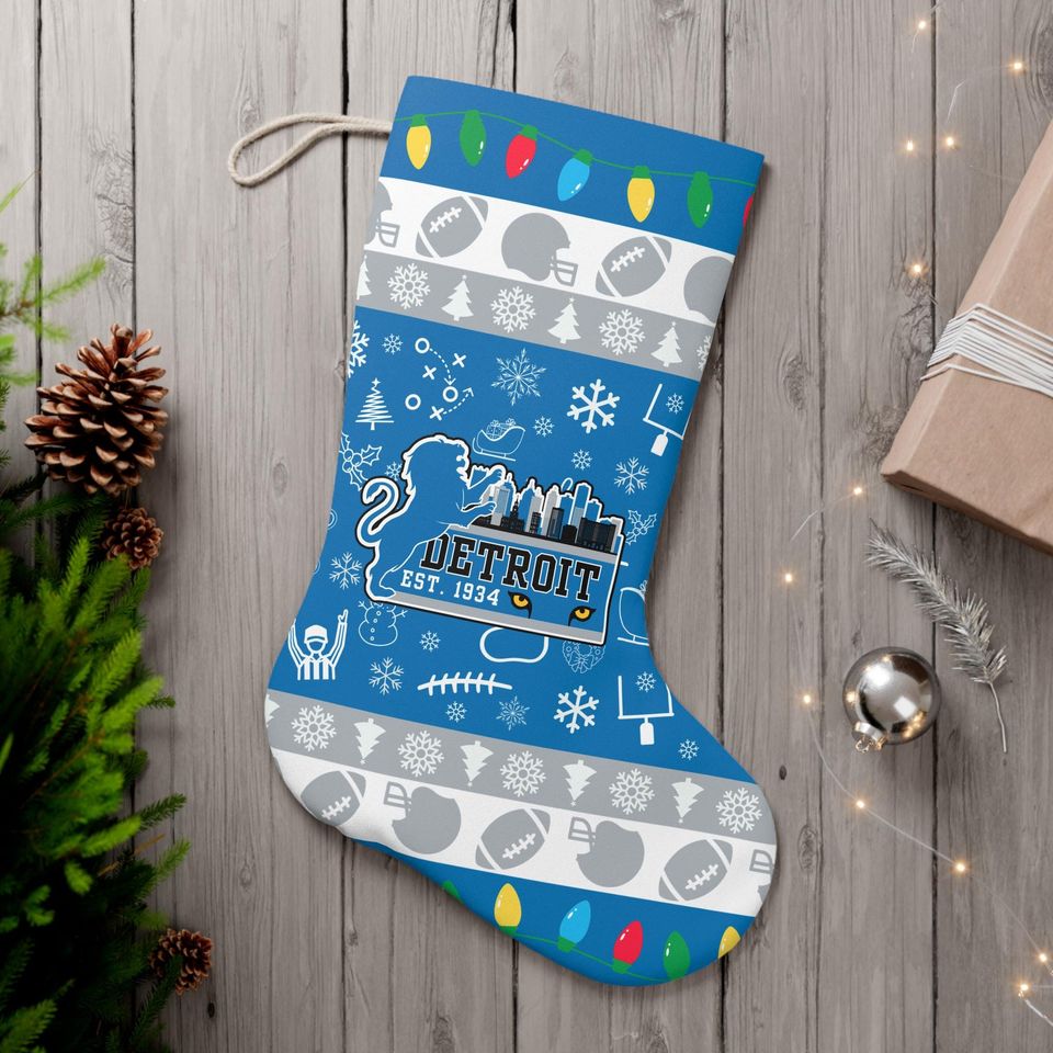 Detroit Lions Christmas Stocking - Festive Nfl Holiday Decor Gift 2023