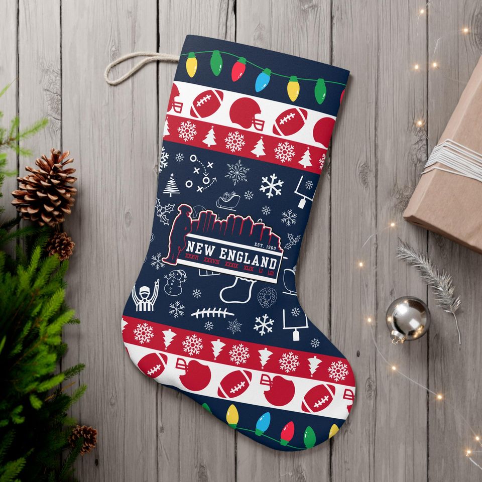 Festive New England Christmas Stocking - Perfect Holiday Decor For Football Fans!