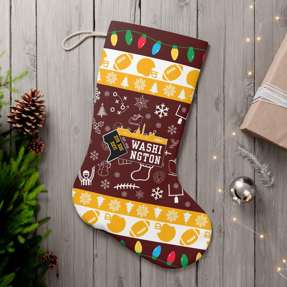 Festive Washington Football Christmas Stocking – Perfect Holiday Decor & Gift!