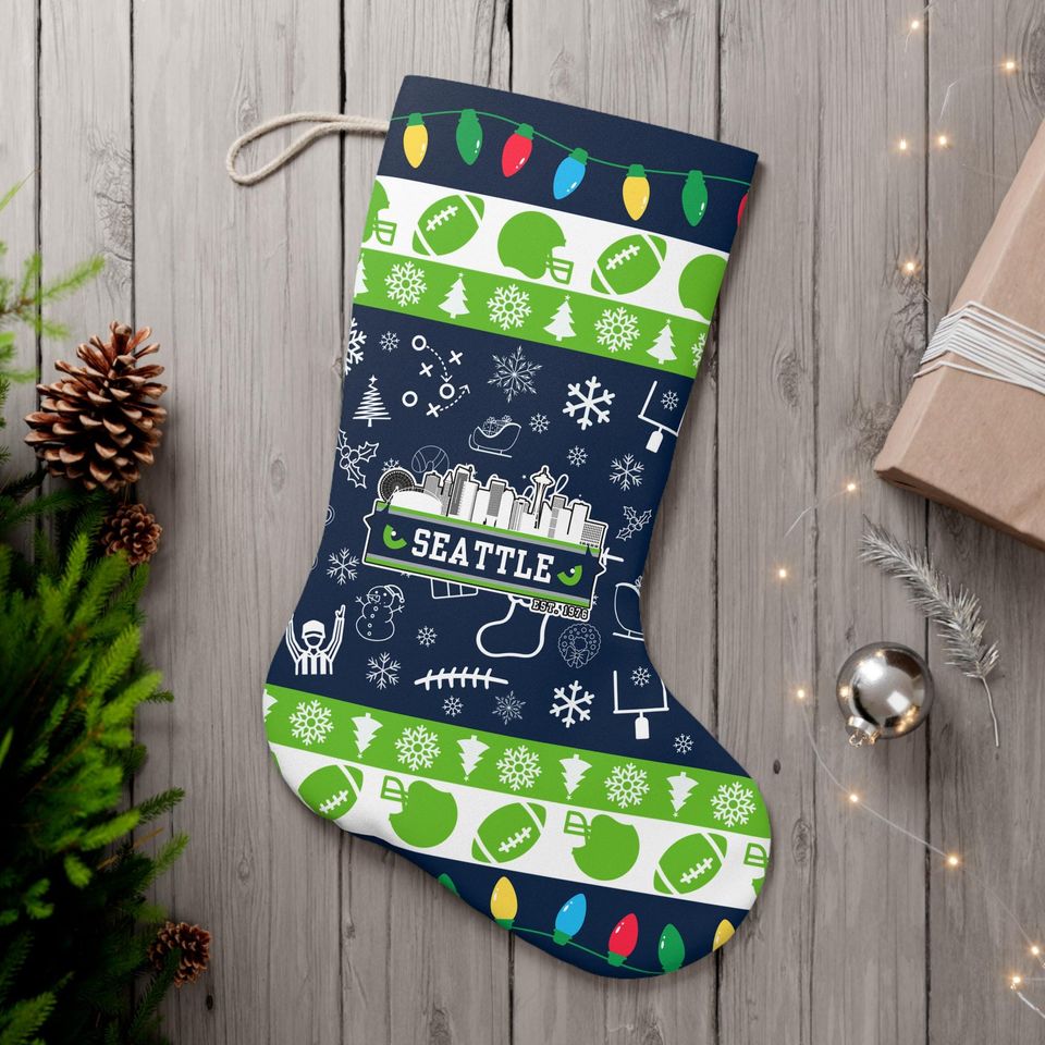 Seattle Christmas Stocking – Festive Football Design For Holiday Cheer!