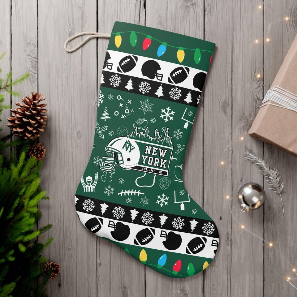 Festive New York Football Christmas Stocking - Perfect Gift For Fans & Holiday Decor