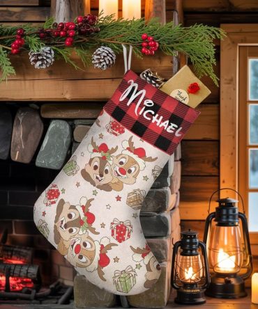Personalized Christmas Stocking With Cute Reindeer Design - Festive Holiday Decor Gift