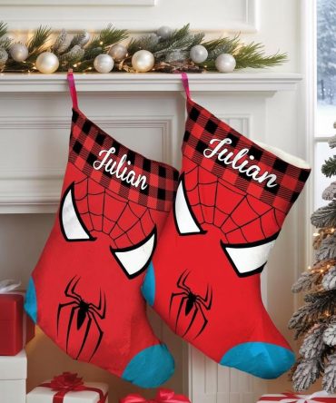 Personalized Spiderman Christmas Stocking, Marvel Christmas Stocking, Avengers Christmas Stocking, Superhero Stocking, Marvel Fan Decor
