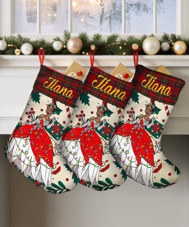 Personalized Christmas Stocking - Elegant Princess Design For Festive Decor