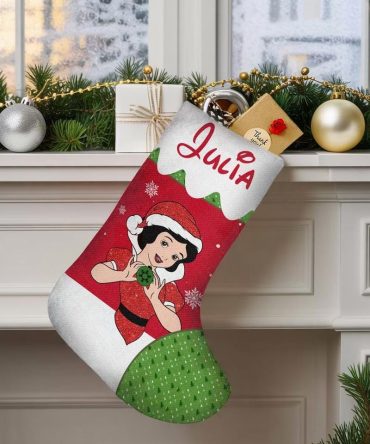 Personalized Snow White Stocking, Disney Princess Christmas Stocking, Princess Stocking, Snow White Decoration, Disney Christmas Stockings