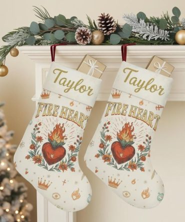 Personalized Throne Of Glass Christmas Stocking, Fire-Heart Stocking, To Whatever End Stocking, Acotar Christmas Merch, Bookish Gift