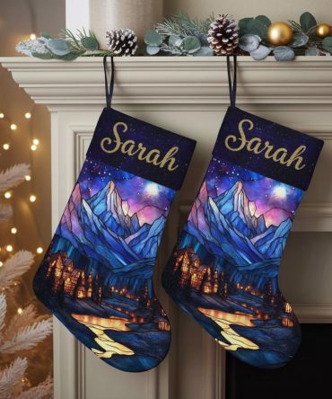 Personalized Velaris Christmas Stocking, Acotar Night Court City Of Starlight Stocking, Bookish Xmas Decor, Fantasy Reader Gift