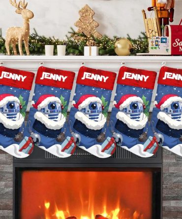 Personalized Santa Droid Christmas Stocking - Festive Holiday Decor Gift