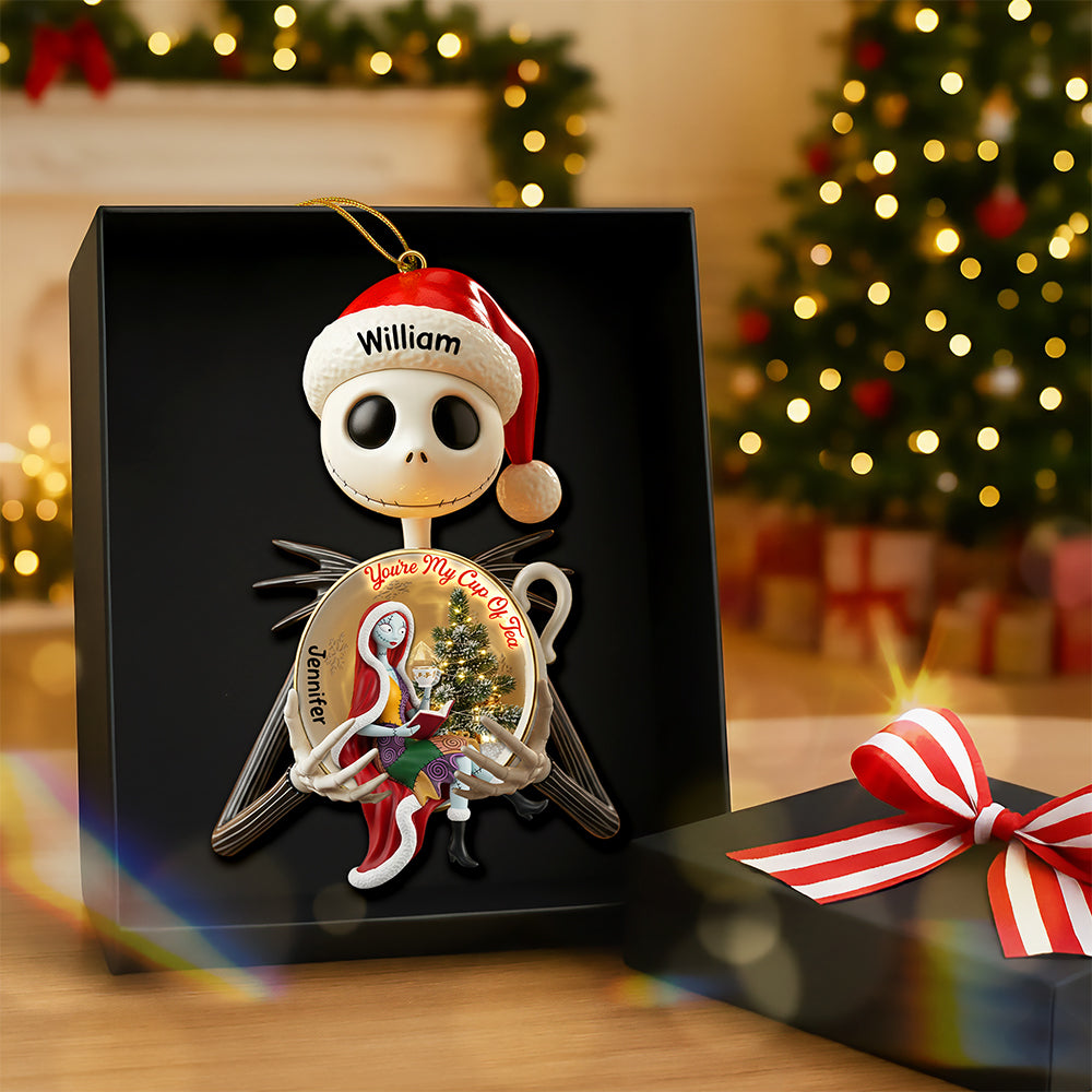 You'Re My Cup Of Tea – Spooky Love Christmas Ornament - Personalized Gift For Couples - Image 3