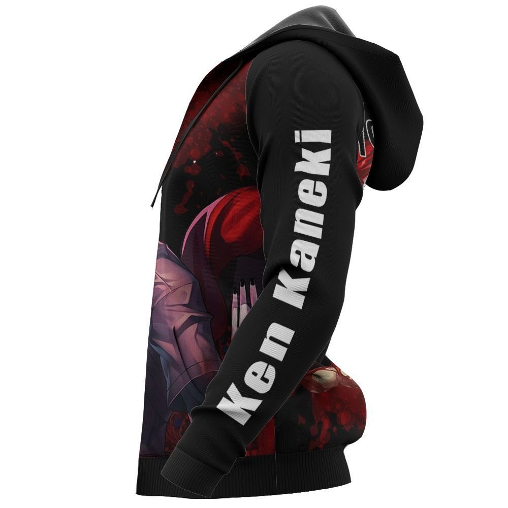 Tokyo Ghoul Hoodie Tokyo Ghoul Ken Kaneki Transform Red Eyes Black Red Hoodie Anime Hoodie - Image 3
