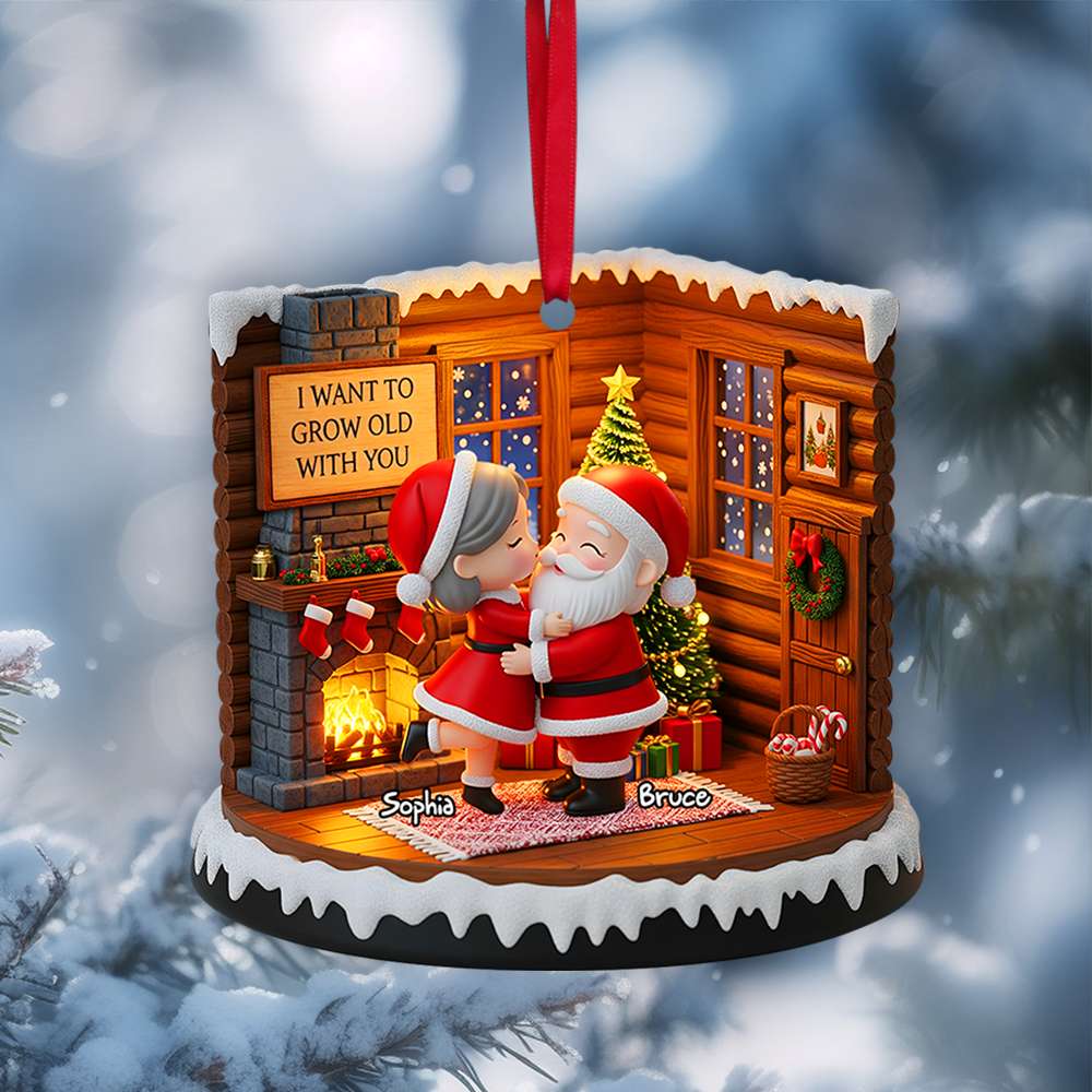 Grow Old With You - Santa Couple Christmas Ornament - Personalized Gift For Couples - Image 2