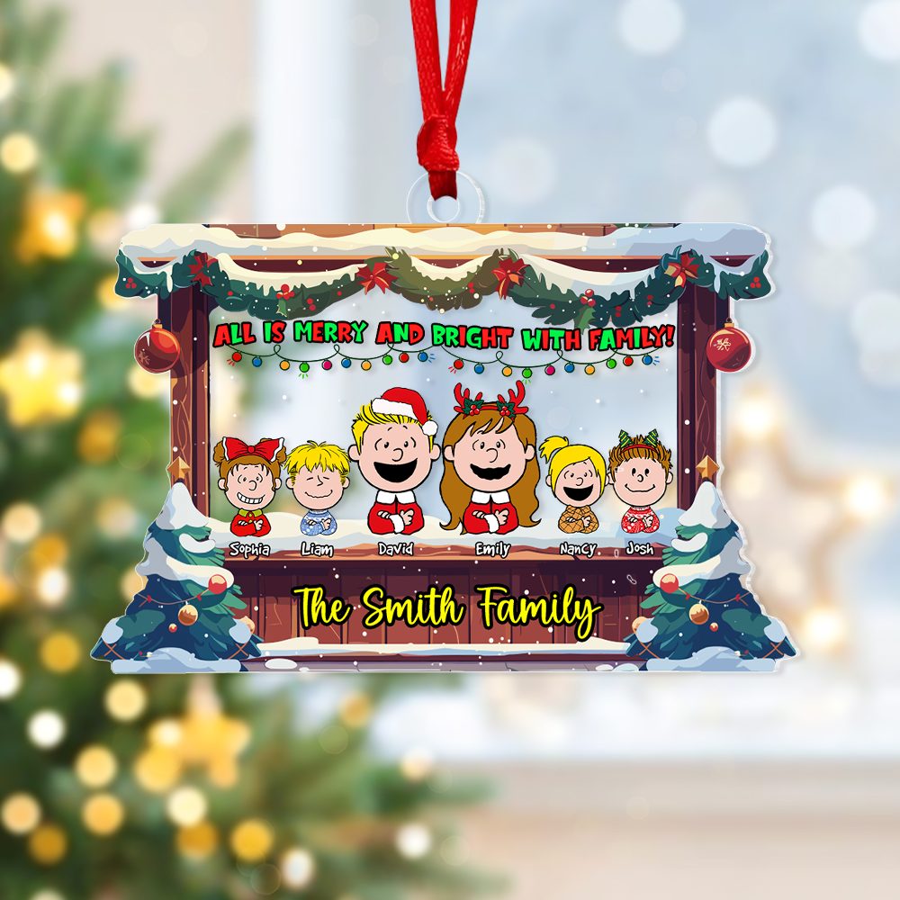 Custom Family Christmas Acrylic Ornament - Image 3